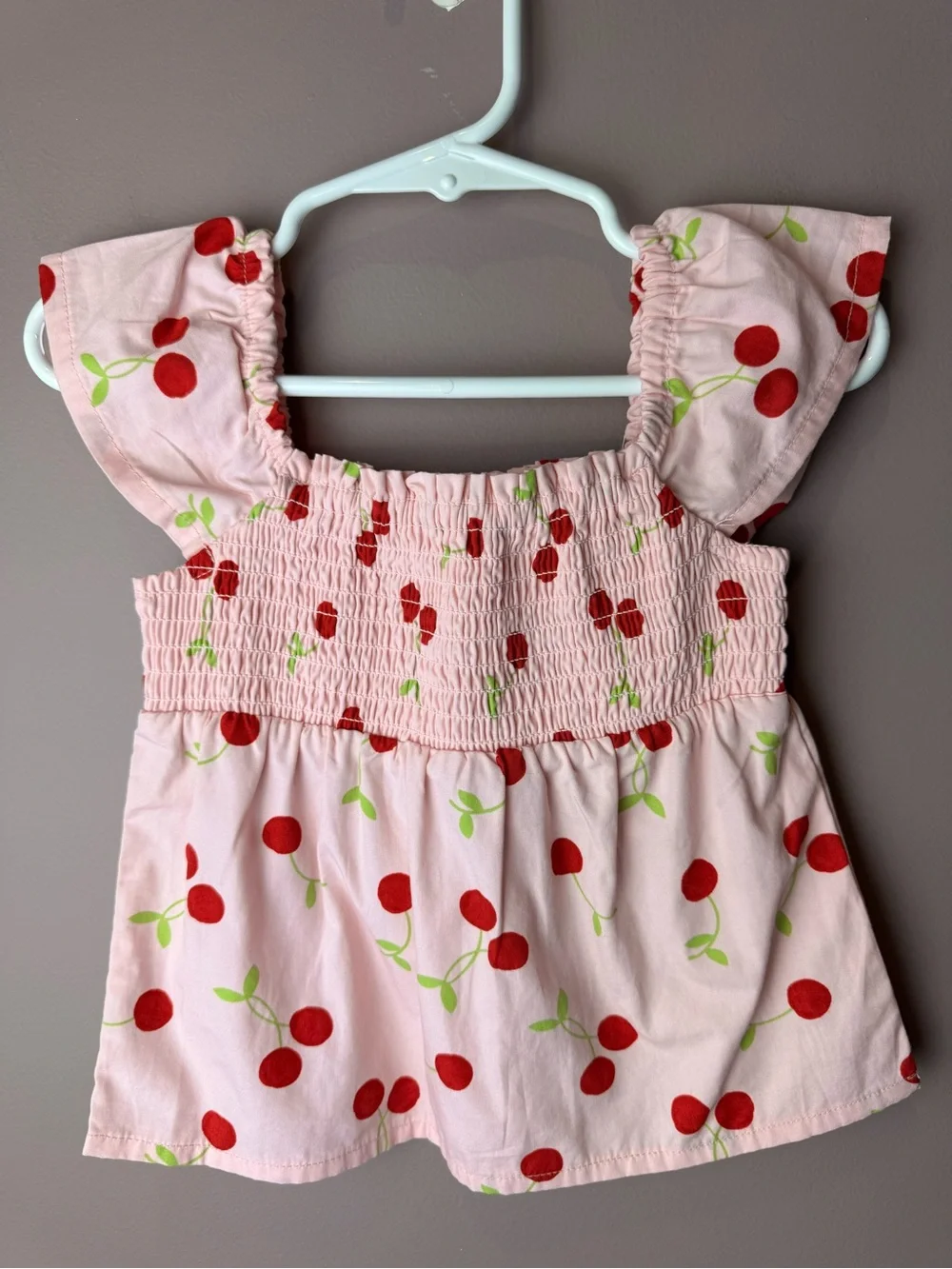 Gymboree Pink Cherry Red Smocked Top 2T